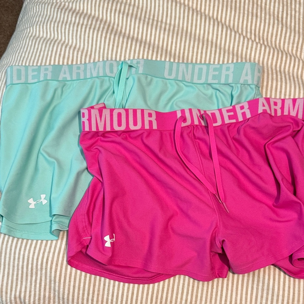 Under Armour Women's Athletic Shorts - Teal and Magenta